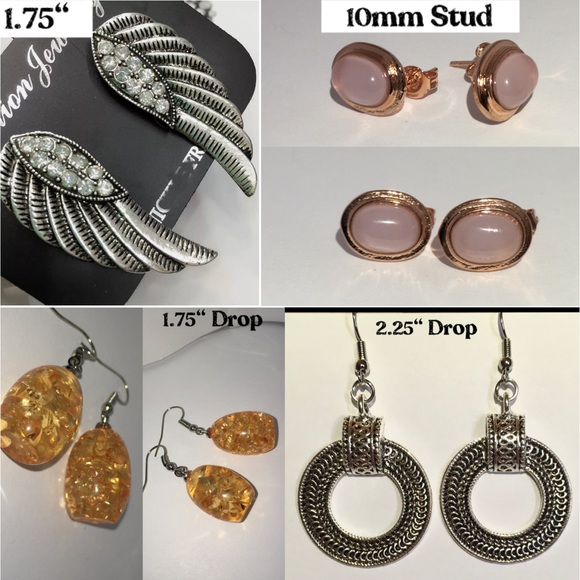 4x Trendy Fashion Earrings Angel Wings Stud Dangle - Picture 2 of 2